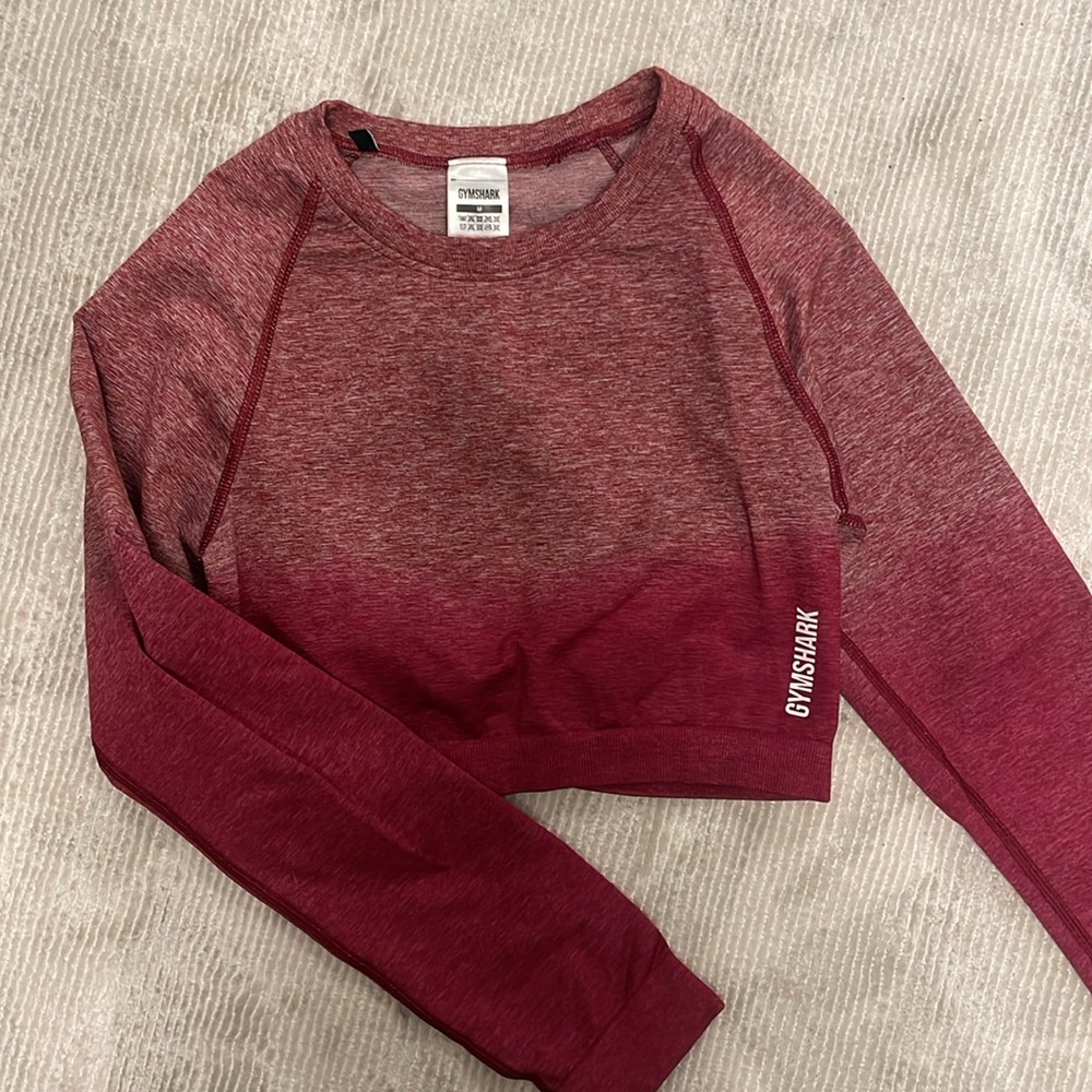 Gymshark Set: Adapt Ombre Seamless Top & Leggings in Marl/Burgandy Size M